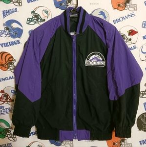 Vintage 1990s Colorado Rockies MLB Baseball Satin Windbreaker Jacket